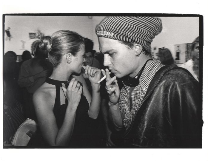 Kate Moss & Johnny Depp. Kate Moss book party. James Danziger Gallery. Prince St. New York. 11 September 1995, from 