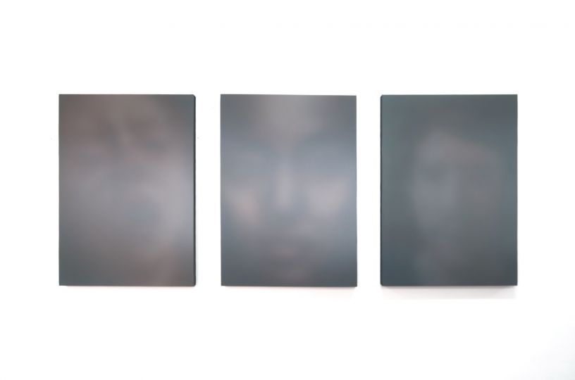 Adrien Couvrat Danaé, Sophia II, Autoportrait II, 2020 - Acrylique sur toile, 120 x 85 cm chaque - Courtesy Galerie Maubert