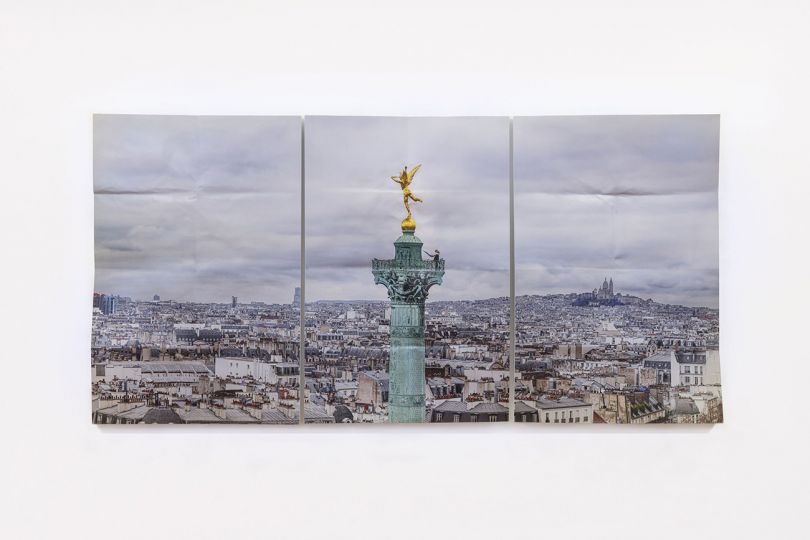 Ballet, le porté de la Bastille #10, Triptyque, Paper Block, Paris,
France, 2021
Colour print, synthetic plaster
120 x 240 x 15 cm
Photo: Maiko Miyagawa ©JR, Courtesy of the Artist & Perrotin
