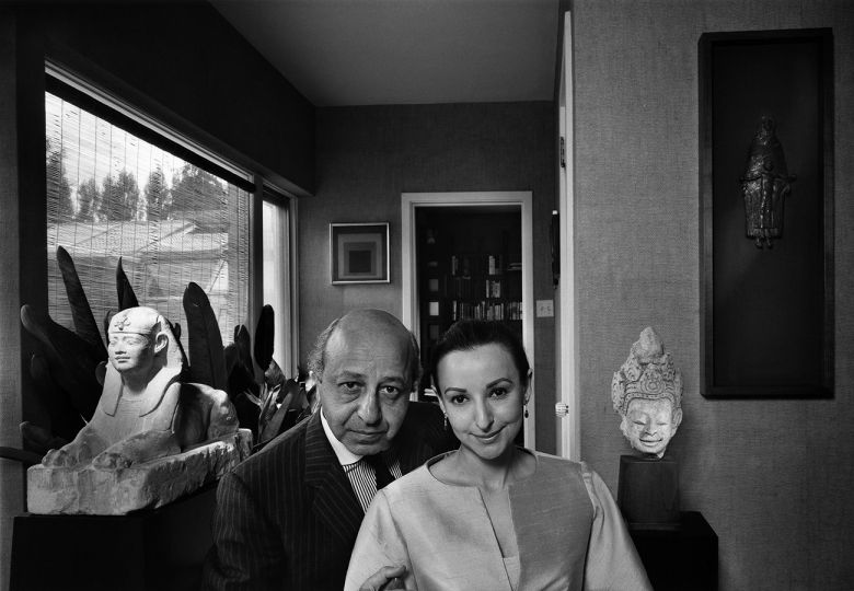 Yousuf Karsh (1908-2002), Yousuf and Estrellita Karsh
at Little Wings, Their Home in Ottawa, 1967, gelatin silver print. © Estate of Yousuf Karsh
