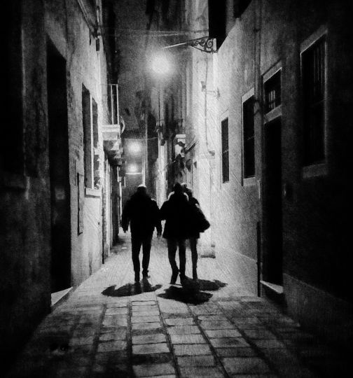 Venice at Night - Three Figures at Midnight © Jim McKinniss