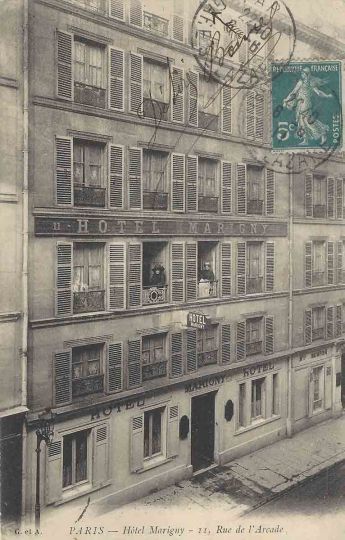 Anonyme, L’hôtel Marigny, avant 1911, carte postale © Collection Raimondo Biffi