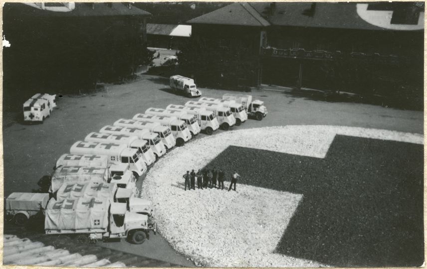 Anonymous, Depot of the ICRC Transport Vehicle Service, 1944 © ICRC