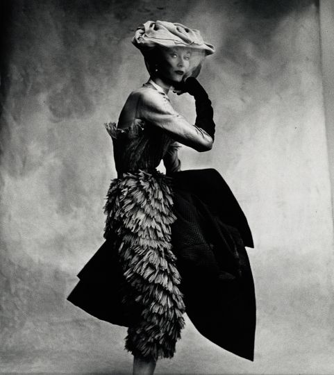 Cocoa-Colored Balenciaga Dress, Paris, 1950, gelatin silver print by Irving Penn. Gift of Robert A. Freson Family, Bowdoin College Museum of Art, Brunswick, Maine. © Condé Nast.