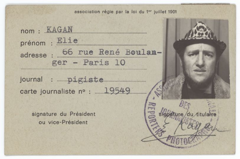 2. Élie Kagan. Carte de presse,
Association nationale des journalistes reporters photographes
© Elie Kagan / La contemporaine

