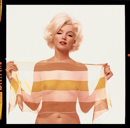Bert Stern - Marilyn Monroe: From “The Last Sitting”, 1962 (Striped Scarf)
Chromogenic Print
Print Size: 20x24 inches / 51x61 cm
Image Size: 19x19.25 inches / 41x49 cm
Frame Size: 28x28 inches / 71x71 cm
Edition 7/25
Signed by the photographer © Bert Stern Trust – Courtesy Staley-Wise Gallery