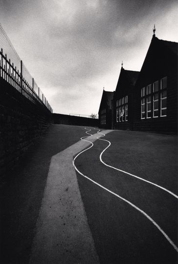 Schoolyard, Heptonstall, Yorkshire, England, 1983 Toned Silver Print © Michael Kenna, Courtesy Robert Mann Gallery