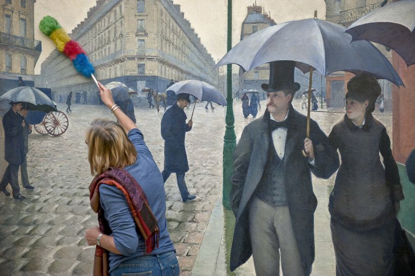 L'IMPRESSIONNISME
ET LA MODE au Musée d'Orsay, septembre 2012/ Gustave Cail/ebotte, Rue  de Paris par temps de pluie (1877), lnstitut d'art de
Chicago. © Nicolas Krief