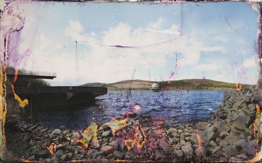 Matthew Brandt, Llyn Celyn 13, 2016. C-print soaked in Lake Vyrnwy water, 20 x 30 inches.
Courtesy of the Artist © Matthew Brandt