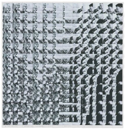Nelson Mandela e Muhammad Ali multiplo Galimberti © 2021 Maurizio Galimberti; Polaroid matrix and multiple from Nelson Mandela and Muhammad Ali, photo by Dana Gluckstein