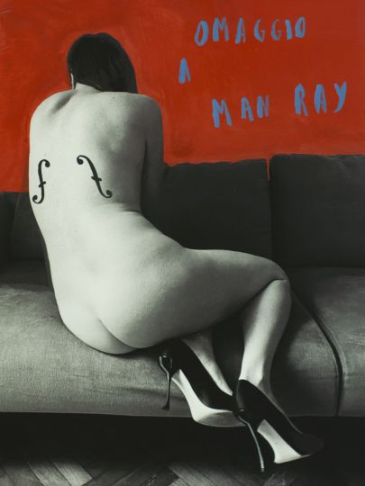 Art Rotterdam Flatland Paolo Ventura, Omaggio a ManRay, 2020, Handpainted photography, Archival Inkjet print, 62 x 40 cm