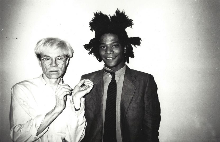 Andy and Basquiat at The Factory, 1982  © Christopher Makos - Courtesy Daniel Cooney Fine Art