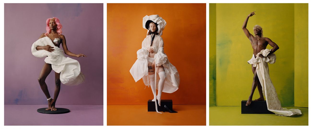 THE TRYPTIC: Josue Hart (She/Her), Bobbi Menuez (They/Them), and Basit Com (They/Them), 2022 © Camila Falquez – Courtesy Hannah Traore Gallery