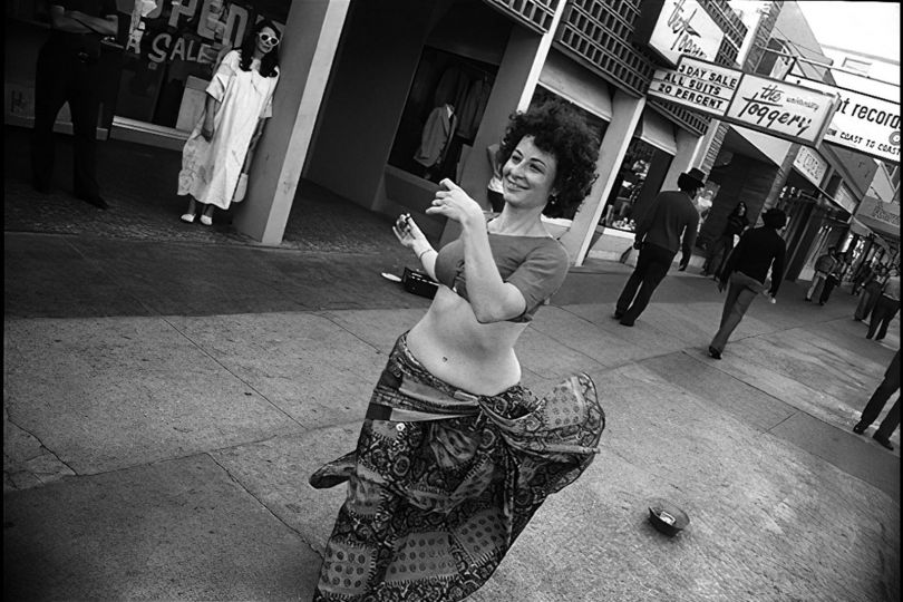 Garry WIngrand, Belly Dancer On The Drag, previously unseen, selected from Austin Contact Sheets by David Lykes Keenan, as  appears  in the film.