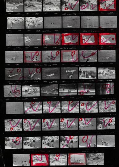 Garry Winogrand Contact Sheet of Austin photographs, selected by David Lykes Keenan, courtesy Center for Contemporary Photograph, Tucson, AZ. 