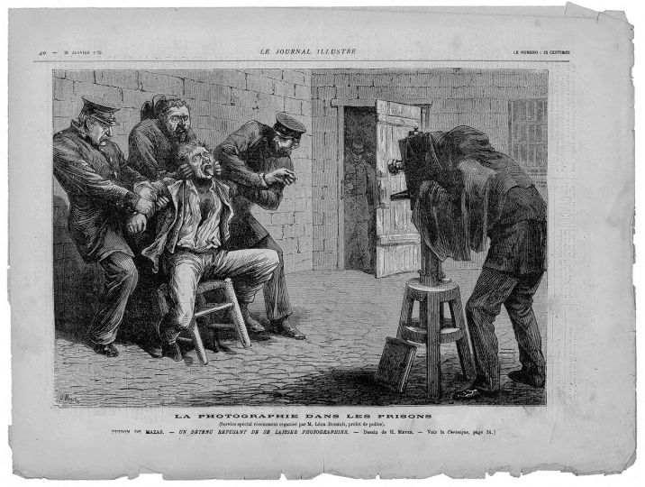 Henri Meyer, « Un détenu refusant de se laisser photographier », Le Journal illustré, 31 janvier 1875 © Maxence Rifflet