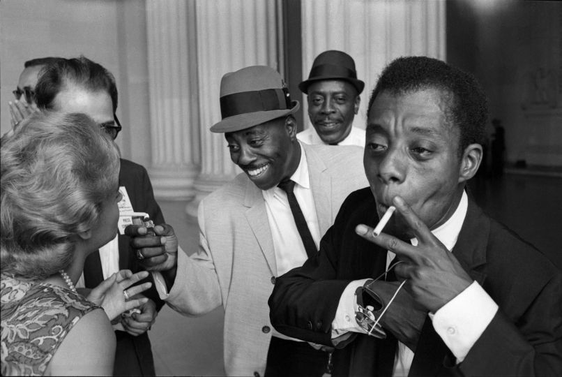Fred W. McDarrah, James Baldwin at the Lincoln Memorial, March on Washington, March 28, 1963