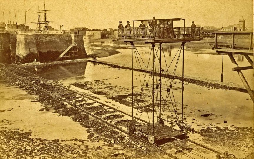Le pont roulant Saint Malo @ 1885 Albert Crolard collection Jean Claude Potet