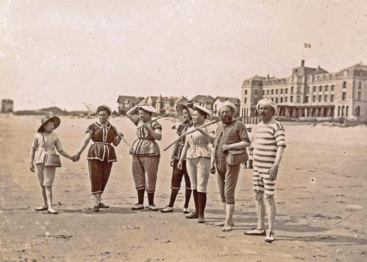 Pêcheurs de crevettes Pornichet Loire Atlantique @1897 Adolphe Moitie collection Jean Claude Potet