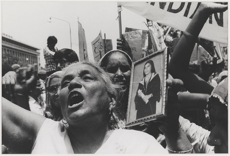 Sathyarani - Anti Dowry Demonstration, Delhi, 1980  © Sheba Chhacchi - Part of
Seven Lives and a Dream 1980–91
Photographs, gelatin silver print on paper Overall display dimensions variable
Tate. Purchased using funds provided by the South Asia Acquisitions Commitee and Tate Members 2014
