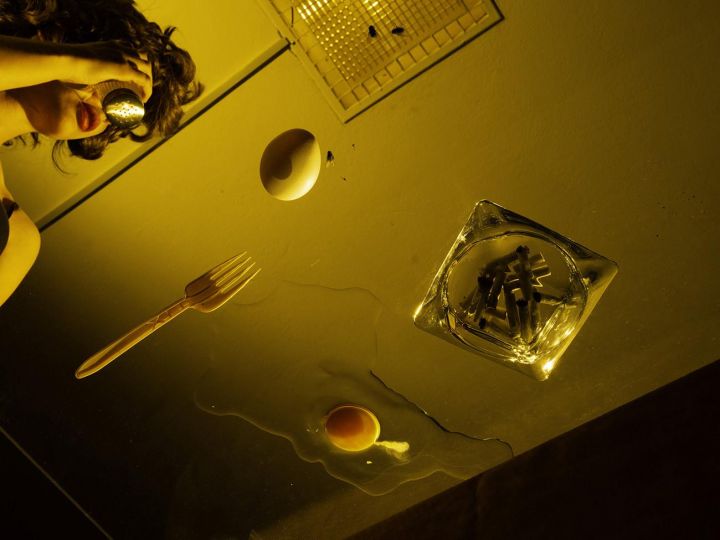 Eggs, Fork, and Flies (self-portrait) 2022 © Tania Franco Klein - Courtesy ROSEGALLERY