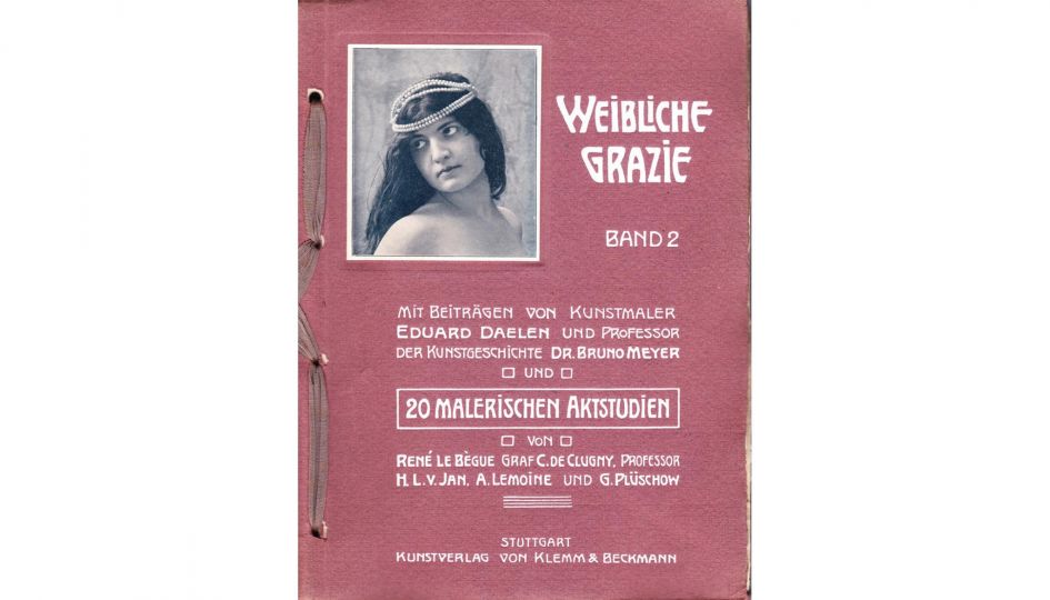 1.	Couverture du tome 2 de Weibliche Grazie. 5 Klemm & Beckmann ; Stuttgart, 1904 ; 27 x 20 cm.