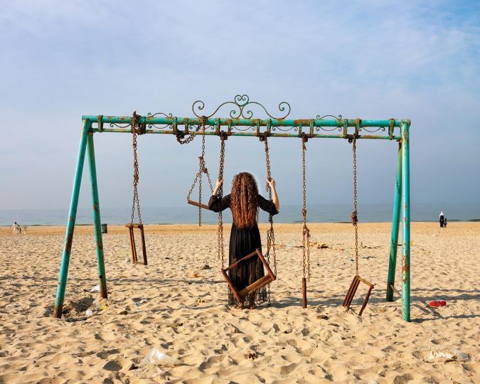 Mariam and the Swing Set, Ramlet Al-Bayda, Lebanon, 2021 © Rania Matar- Courtesy of the artist and Fitchburg Art Museum