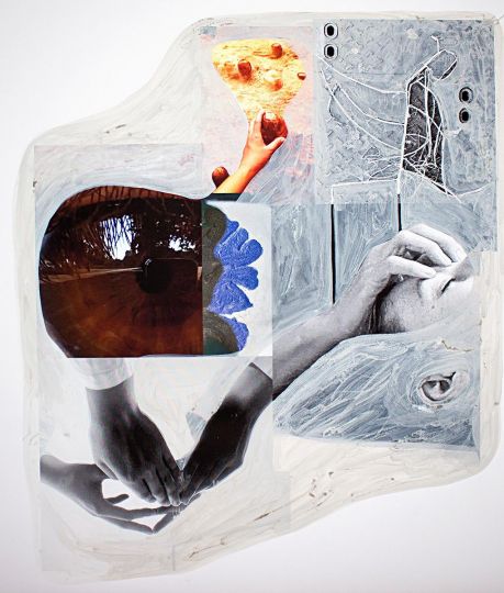 Özlem Altın, Naked eye (lateral masking), 2022, Diptychon, Druck auf Leinwand mit Öl und Tinte / diptych, print on canvas with oil and ink, je / each 165 × 135 cm © Özlem Altın
