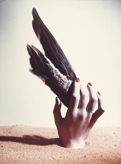 Sans titre, ca. 1952. Photomontage colorié tiré par l’artiste. 24 x 18 cm © Pierre Jahan - Courtesy Galerie Jean-François Cazeau