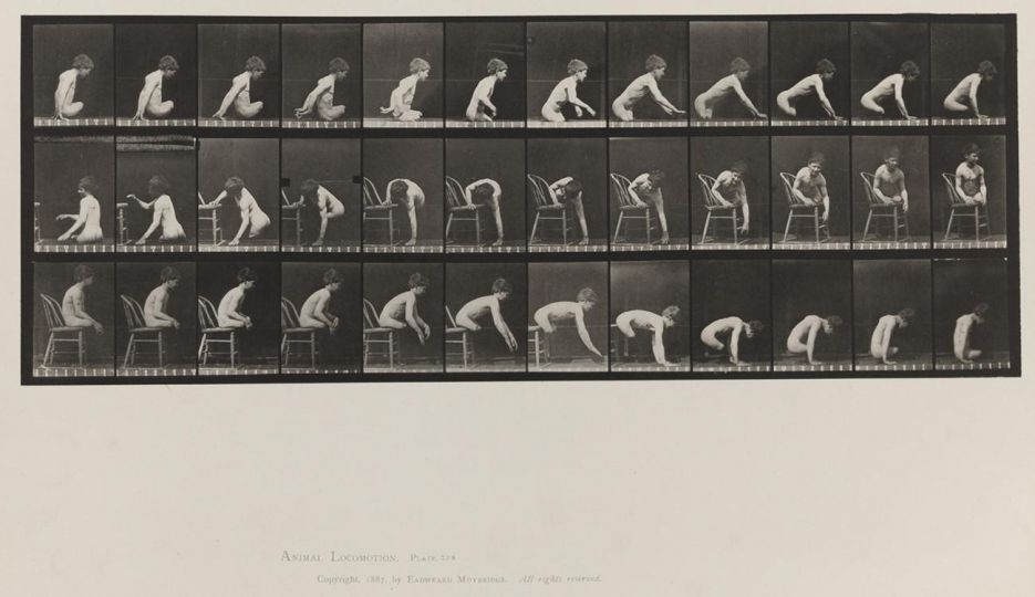 Double amputation of thighs; boy; A, moving forward; B, getting on chair © Eadweard Muybridge c. 1887 – Courtesy Laurence Miller Gallery