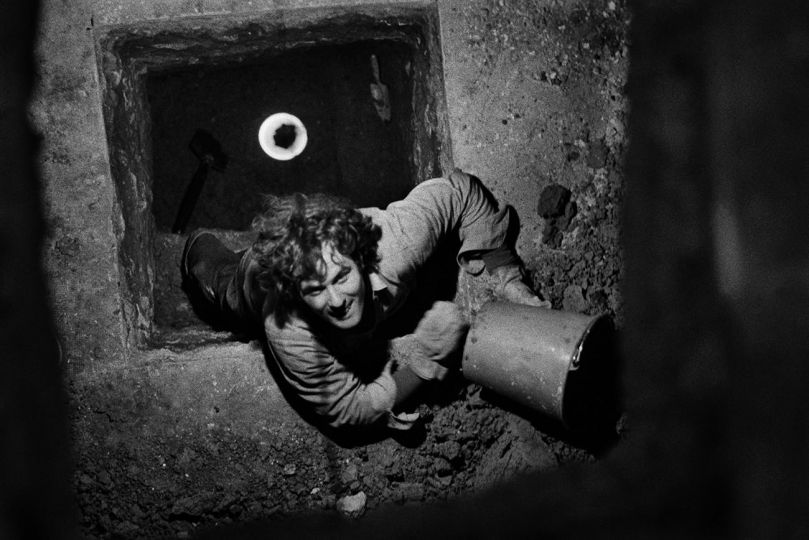 FRANCE. Paris. Gordon Matta-Clark at Galerie Yvon Lambert working on 