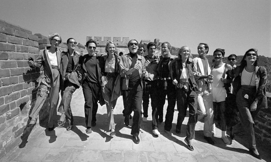 American fashion designer Roy Halston and his models tour the Great Wall in Beijing, 1980. © HS Liu 