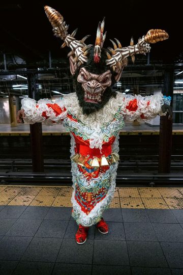 Caribbean Demon © Seymour Licht - Halloween Underground - New York Subway Portraits