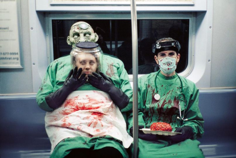 Neurosurgical Nightmare © Seymour Licht - Halloween Underground - New York Subway Portraits