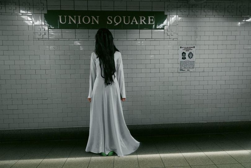 Samara © Seymour Licht - Halloween Underground - New York Subway Portraits