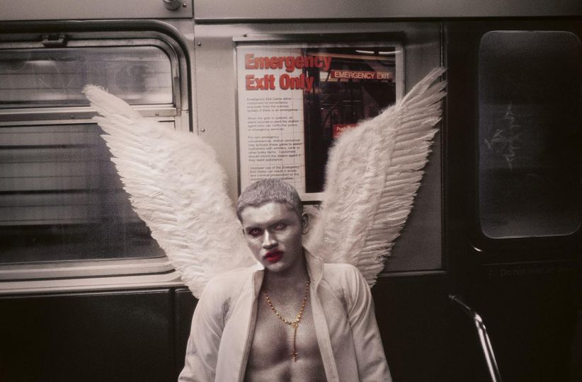 Subway Angel © Seymour Licht - Halloween Underground - New York Subway Portraits