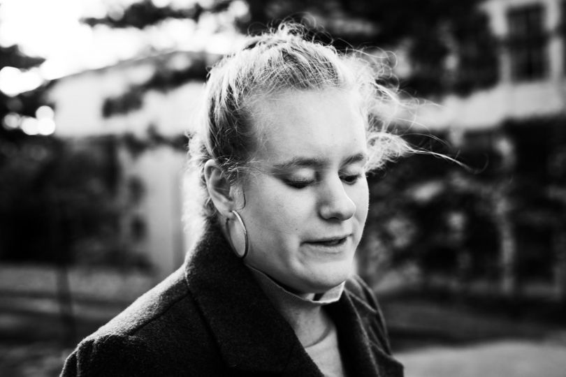 In the campus of University of Montreal, (Canada), November 27th 2023. Marie (23 years old) has been blind since birth. Originally from Mascouche, she moved to Montreal alone at the age of 20 for her studies. 