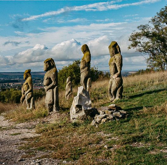 The remnants of Polovtsian stone women statues destroyed by Russian troops. It is said these statues date from the ninth-thirteenth centuries. Izium, September, 2022. © Byron Smith - From the book Testament ’22 - Courtesy Verlag Kettler