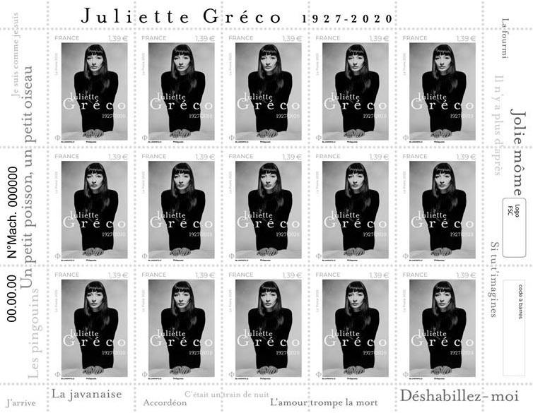 La Poste : Juliette Gréco by Erwin Blumenfeld