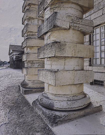 The Royal Salt-Works of Arc-et-Senans, 1775-78, Claude-Nicolas Ledoux, 1988/2023 UV-curable ink on Dibond aluminum 63 3/8 x 42 x 1 7/8 in. (161 x 106.6 x 4.8 cm) Edition of 5 plus 2 artist's proofs Copyright James Welling Courtesy the artist and Marian Goodman Gallery