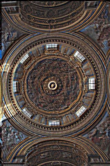 Ceiling, Sant'Agnese in Agone, Rome, 2024 UV-curable ink on Dibond aluminum 63 x 42 in. (160 x 106.7 cm) Edition of 5 Copyright James Welling Courtesy the artist and Marian Goodman Gallery