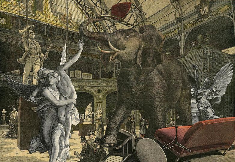 Mr Djub, 2025. L'éléphant trompe toujours deux fois (25,5X36 cm) - Courtesy Galerie Roger-Viollet