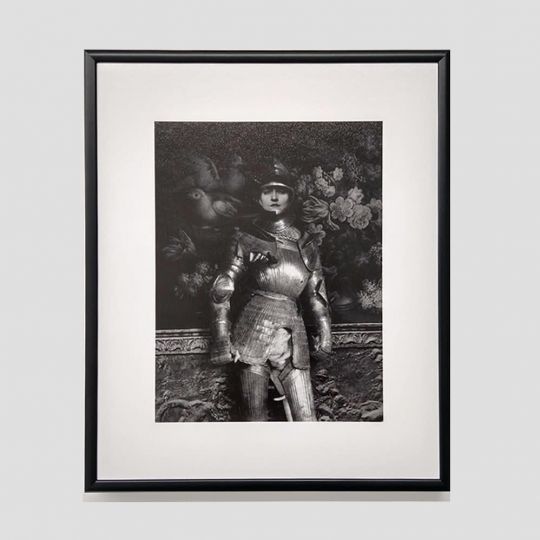 María María Acha-Kutscher Womankind. Warrior, 2021 Photocollage printed on Hahnemühle Photo Rag Baryta 315 g, mounted on KapaFix 10 mm, and framed in aluminum. Picture: 18 x 14 cm. Framed: 26,5 x 22,5 x 2 cm. Edition 1 of 3 + 1 AP Retail Price: 950,00€+VAT