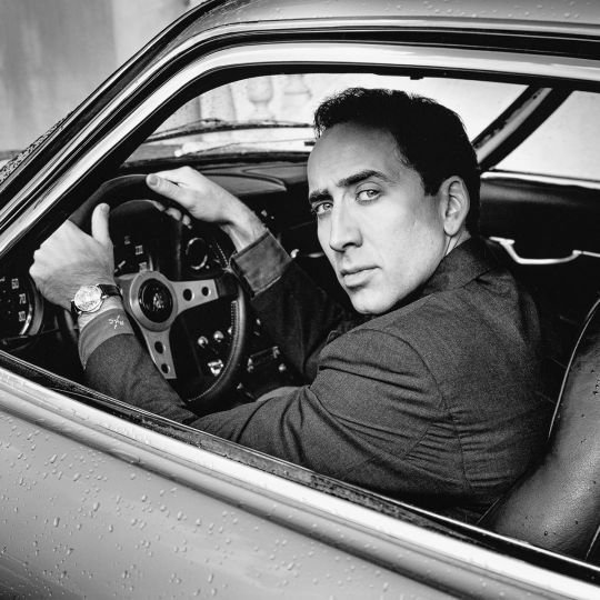 Helmut Newton, Nicholas Cage, Hollywood 1998, Lamborghini Miura, copyright Helmut Newton Foundation